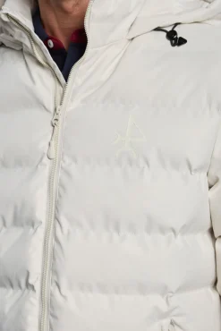 Casaco acolchoada com relevo off-white