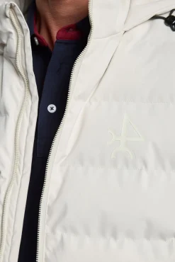 Casaco acolchoada com relevo off-white