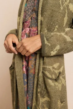 Casaco comprido jacquard