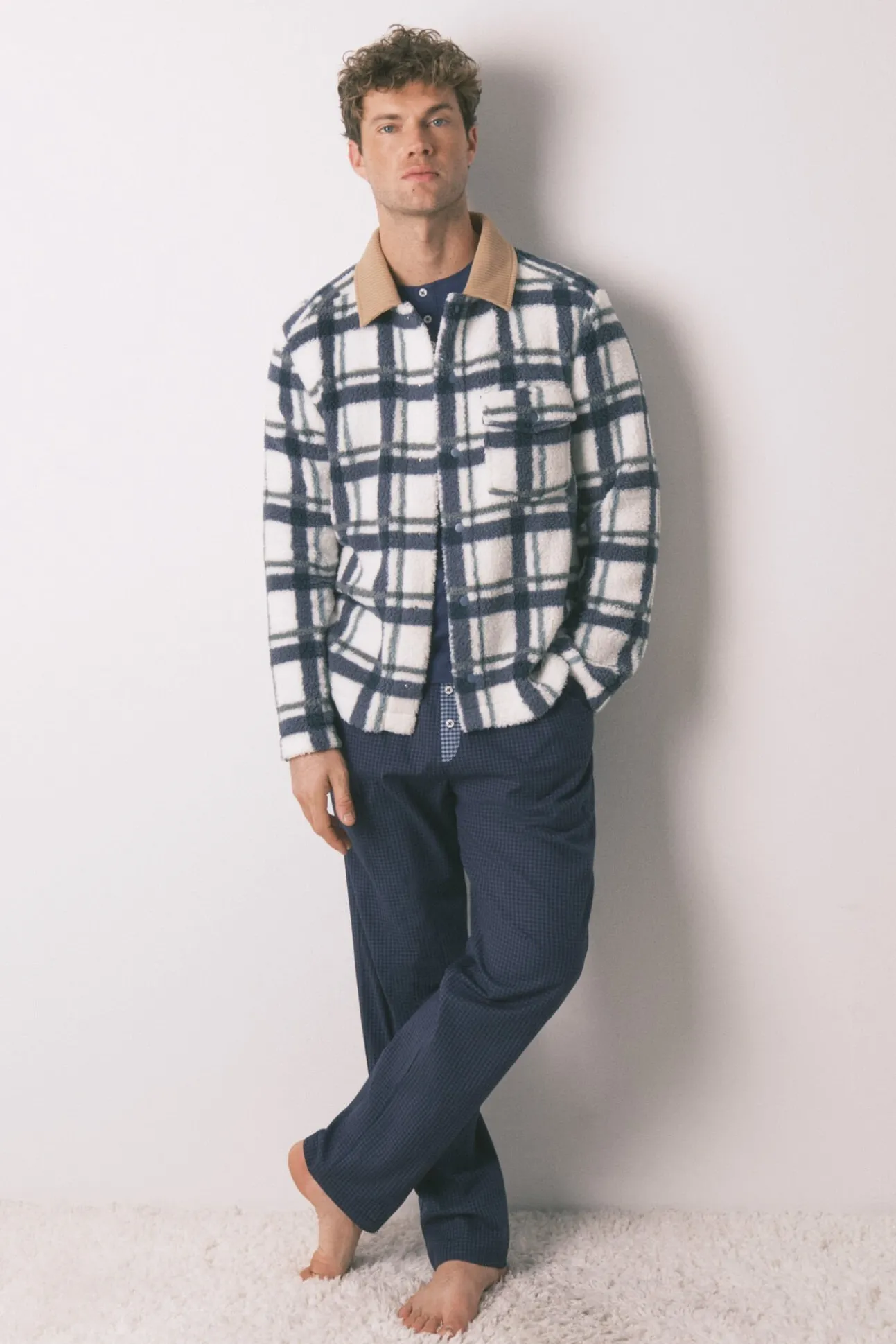 Casaco curto/ robe masculino de pelo
