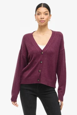 Casaco de malha de malha com botões e viscose