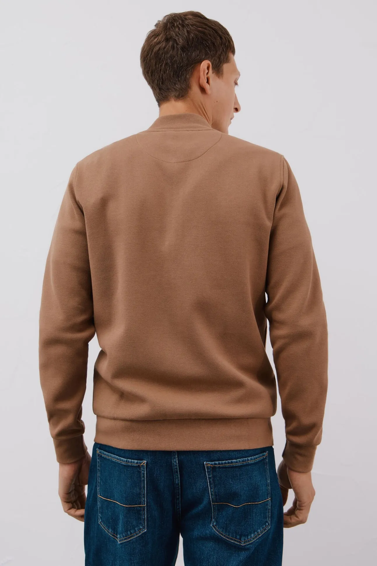 Casaco de malha gola bomber