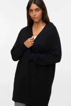 Casaco de malha longo plus size