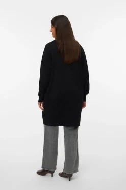 Casaco de malha longo plus size