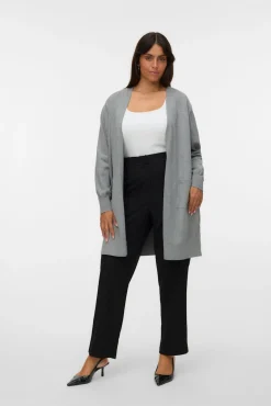 Casaco de malha longo plus size