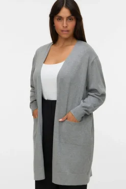 Casaco de malha longo plus size