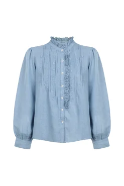 Cintia. Blusa com folho na carcela