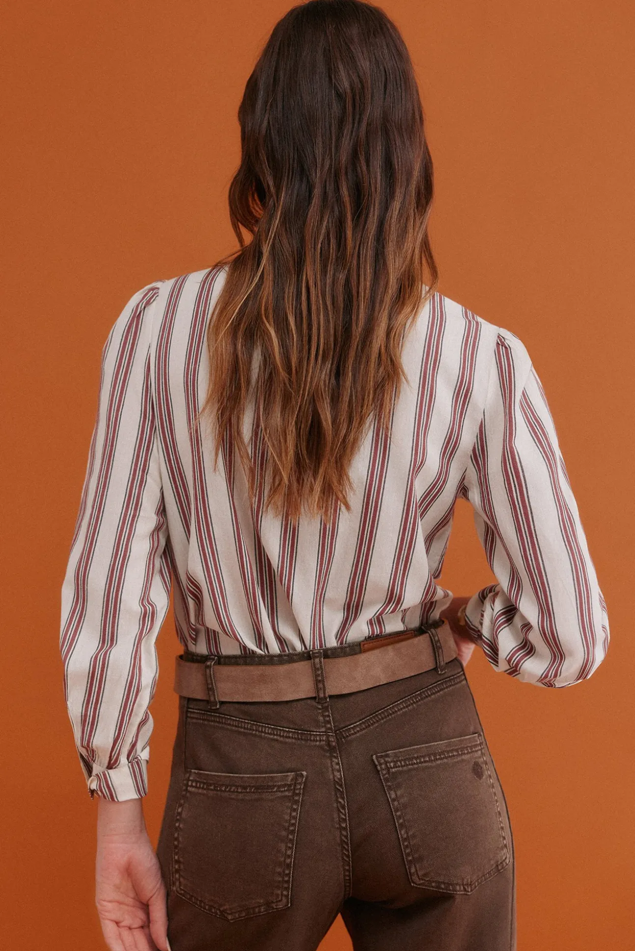Claudette. Blusa às riscas