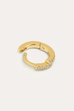Cleo Crossed Hoop Loose Earring Gold Plated Silver