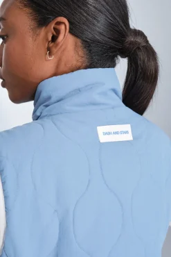 Colete acolchoado forrado azul