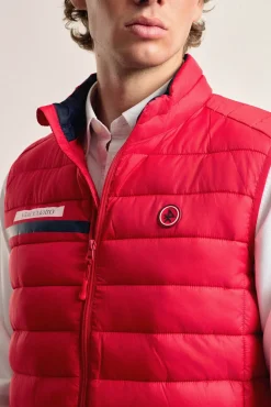 Colete acolchoado vermelho com faixa Valecuatro