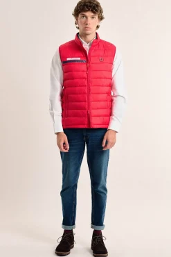 Colete acolchoado vermelho com faixa Valecuatro