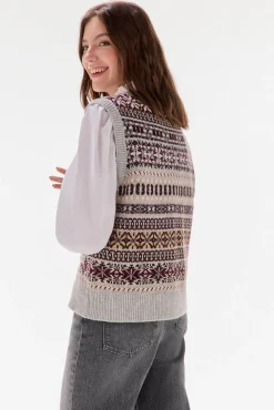 Colete jacquard geométrico