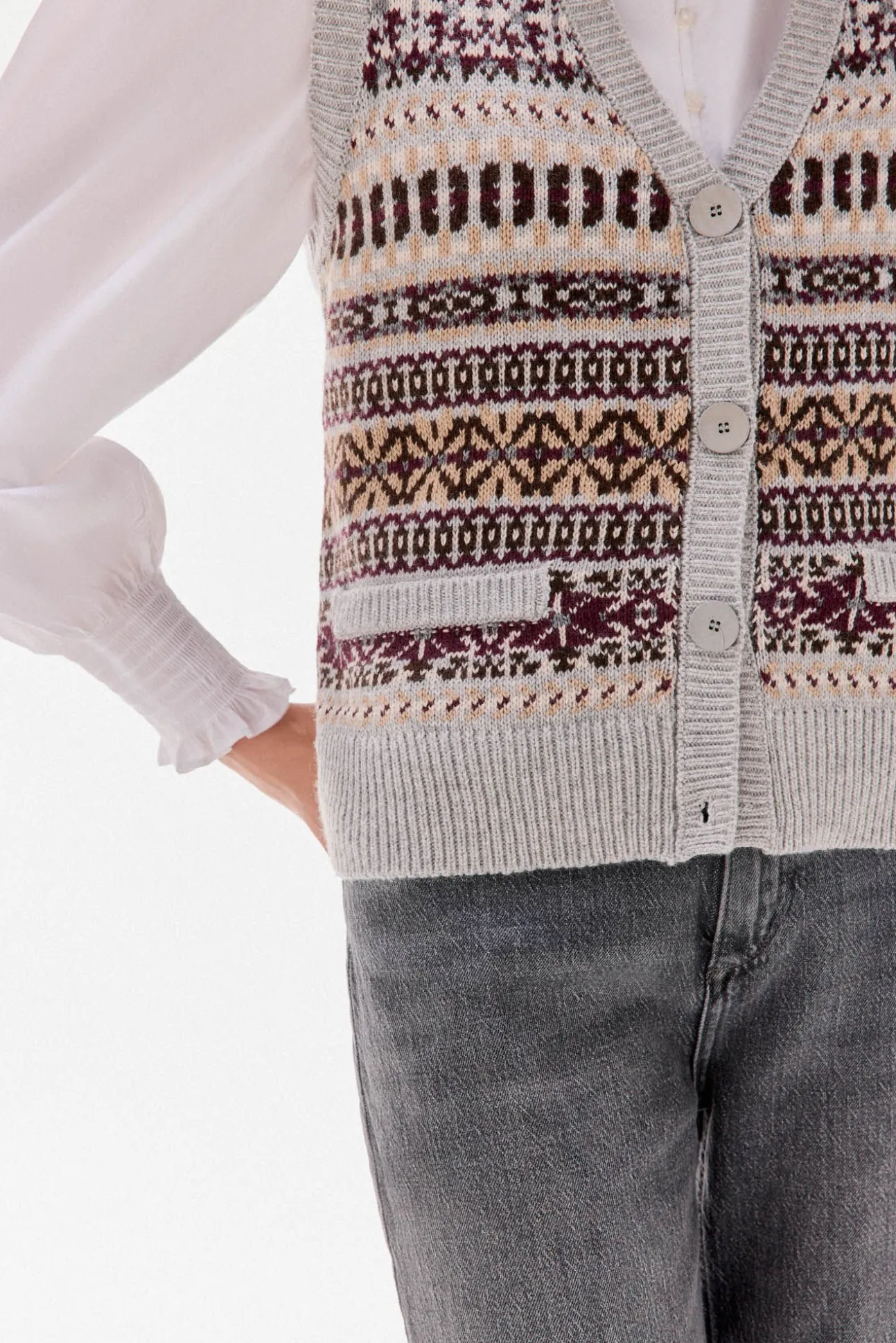 Colete jacquard geométrico