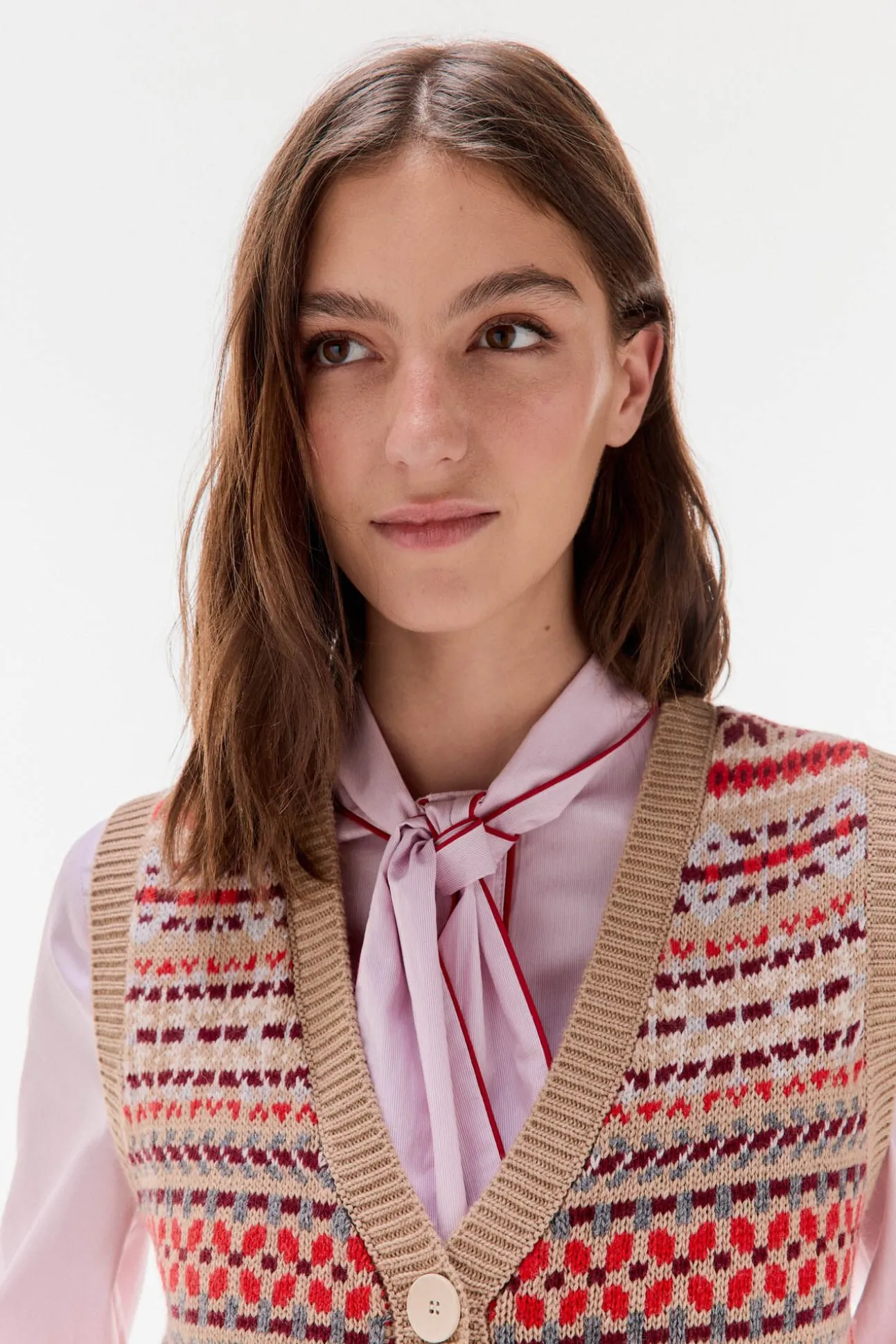 Colete jacquard geométrico