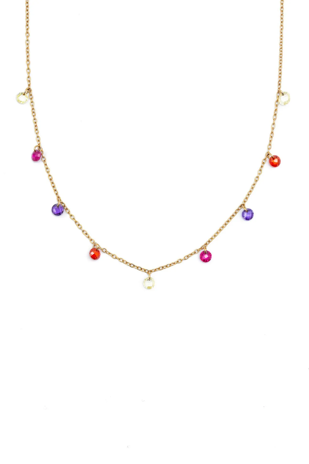 Color Bits Gold Plated Steel Necklace