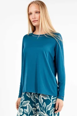 Conjunto de pijama com calça contrastantes
