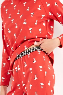 Conjunto de pijama de malha micro interlock com estampado do Snoopy