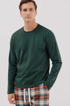 Conjunto de pijama malha e tecido