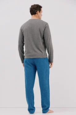 Conjunto de pijama malha e tecido