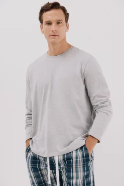Conjunto de pijama malha e tecido