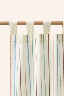 Cortina riscas multicolorida para acampamento