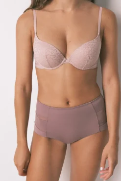 Cueca alta clássica em microfibra rosa