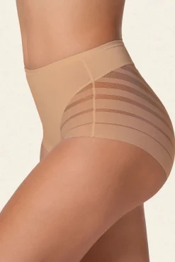 Cueca cinta clássica com controle moderado da barriga e faixas de tule