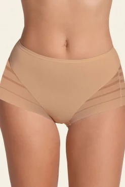 Cueca cinta clássica com controle moderado da barriga e faixas de tule