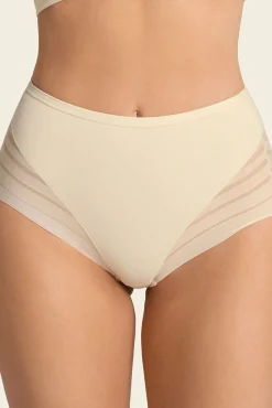 Cueca cinta clássica com controle moderado da barriga e faixas de tule