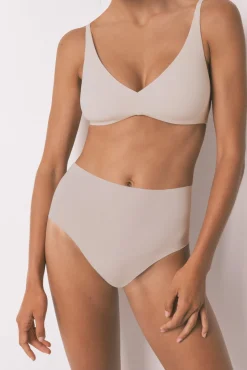 Cueca de algodão rosa cintura alta