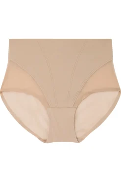 Cueca média modeladora tule nude