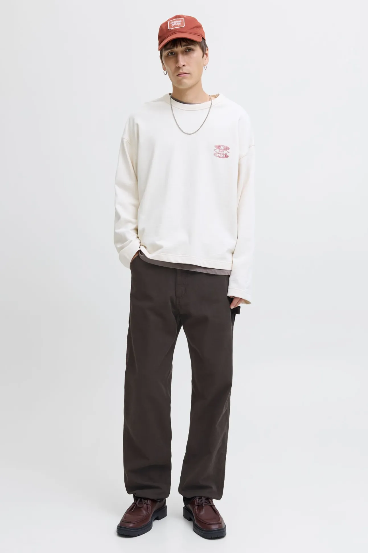 Denim cargo calça