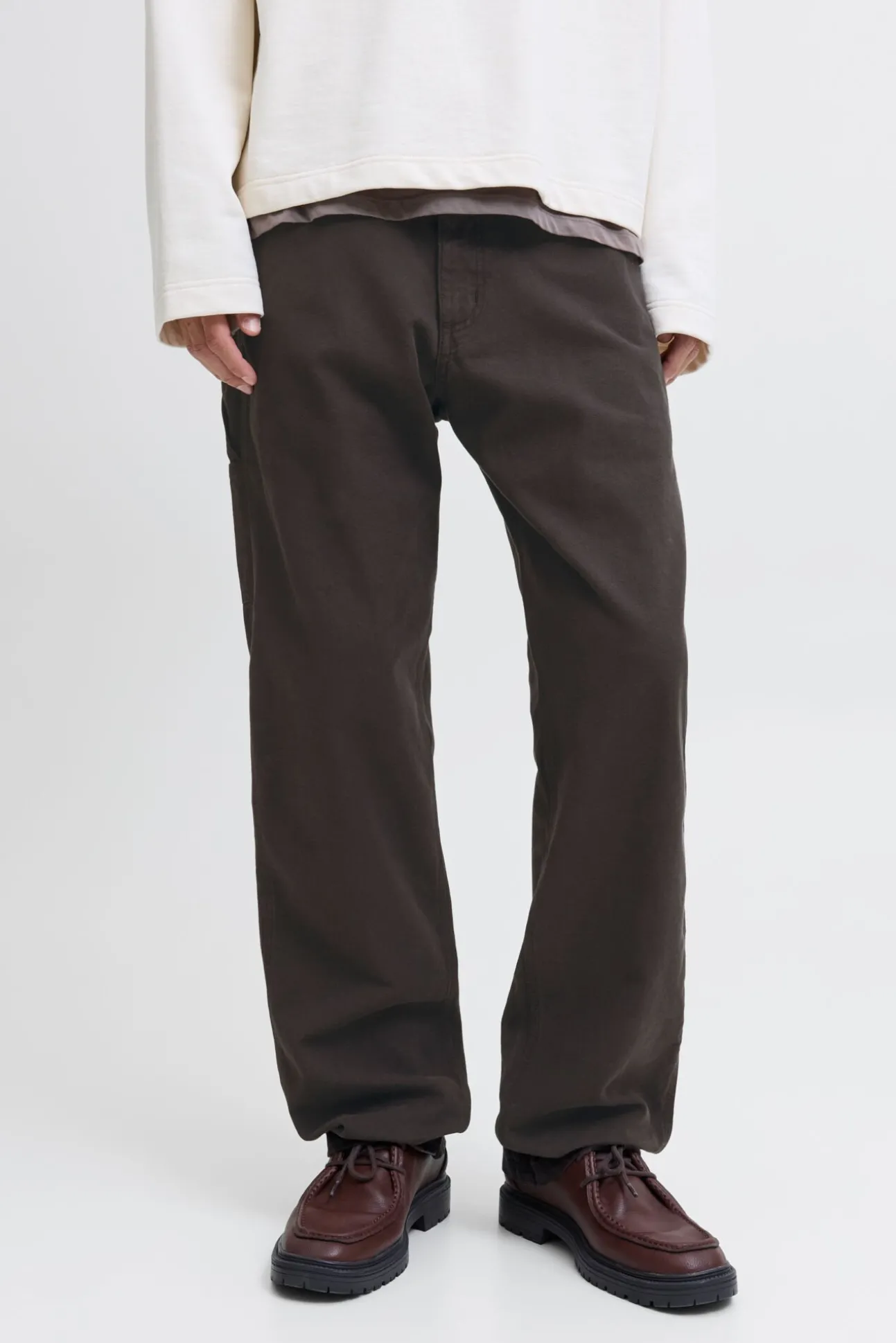 Denim cargo calça
