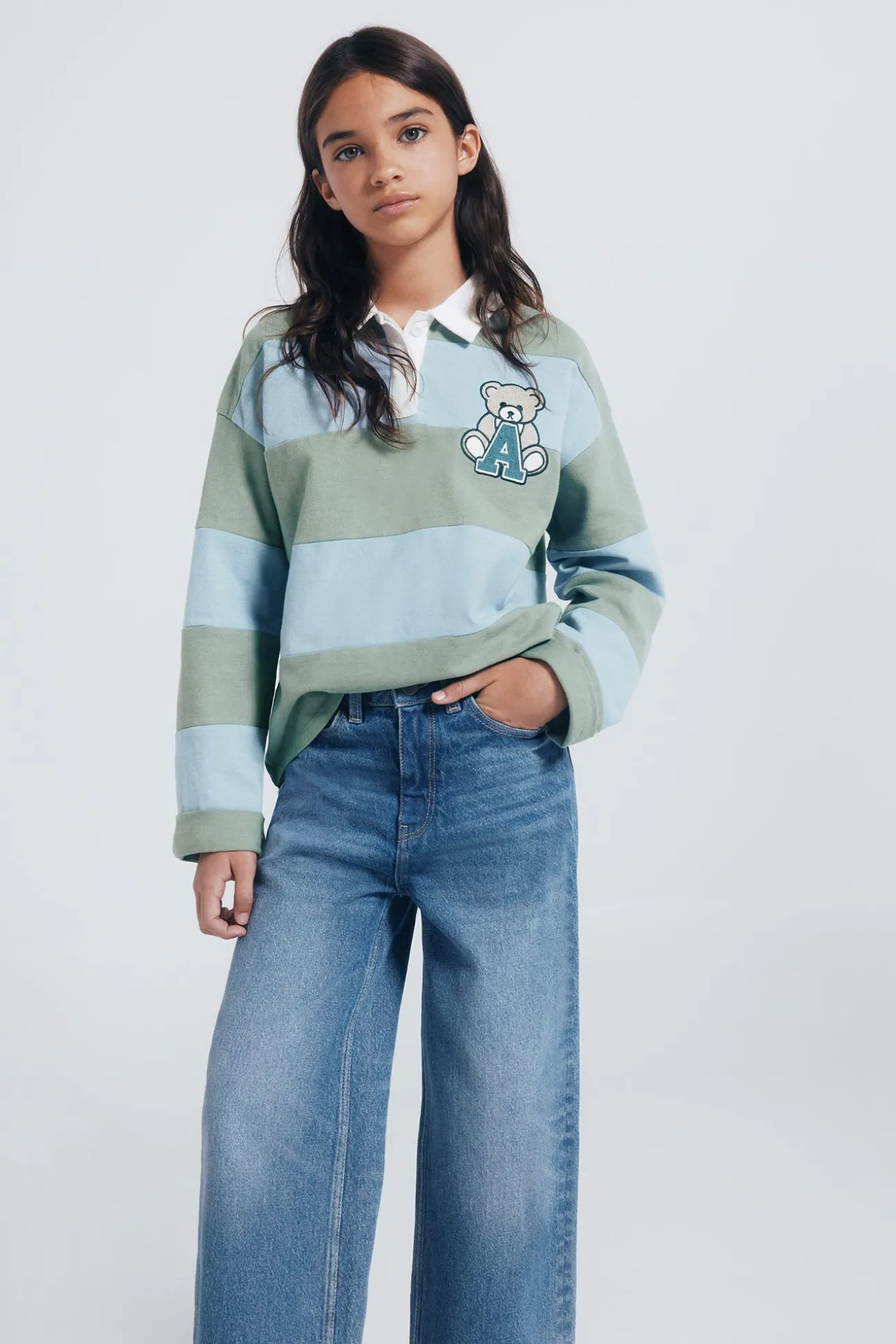 denim jeans culotte para meninas