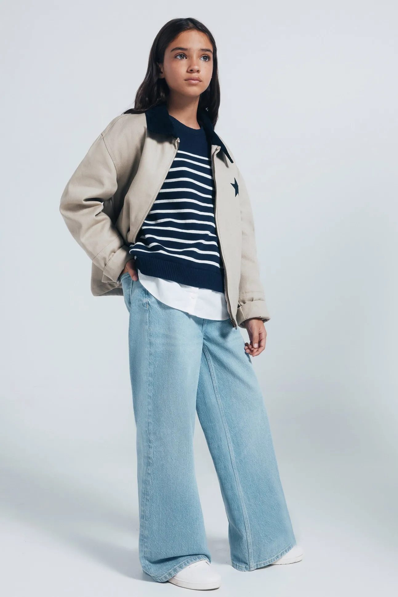 denim jeans culotte para meninas