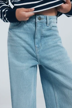 denim jeans culotte para meninas