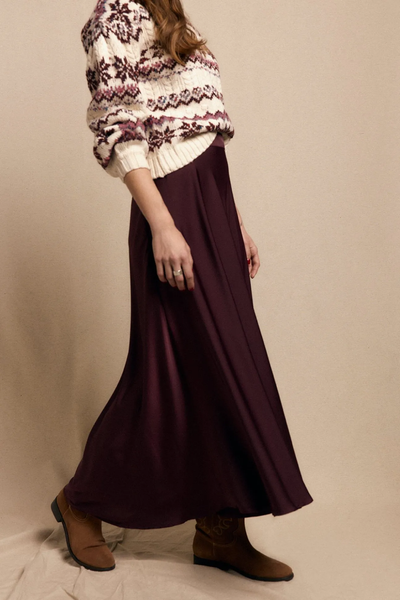 Falda satinada