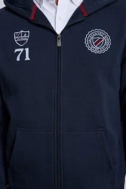 Fecho-Éclair com sweatshirt e escudo azul marinho