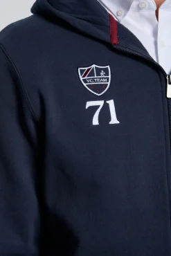 Fecho-Éclair com sweatshirt e escudo azul marinho