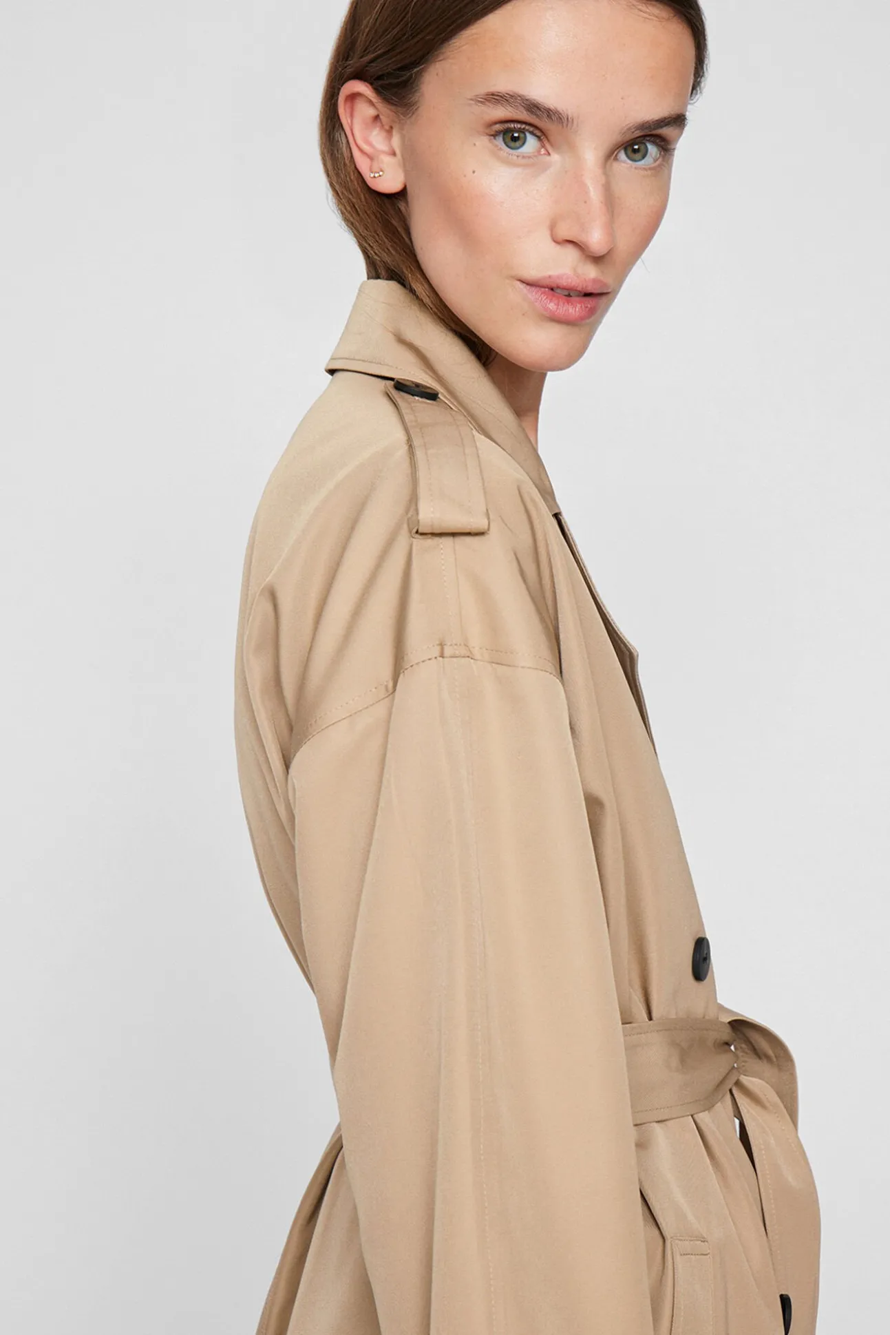 Gabardina longo com nós