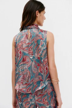 Gadea. Top halter estampado