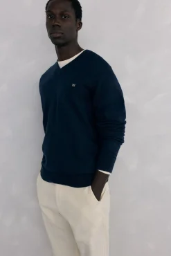 Gola de lã merino e cashmere com bico