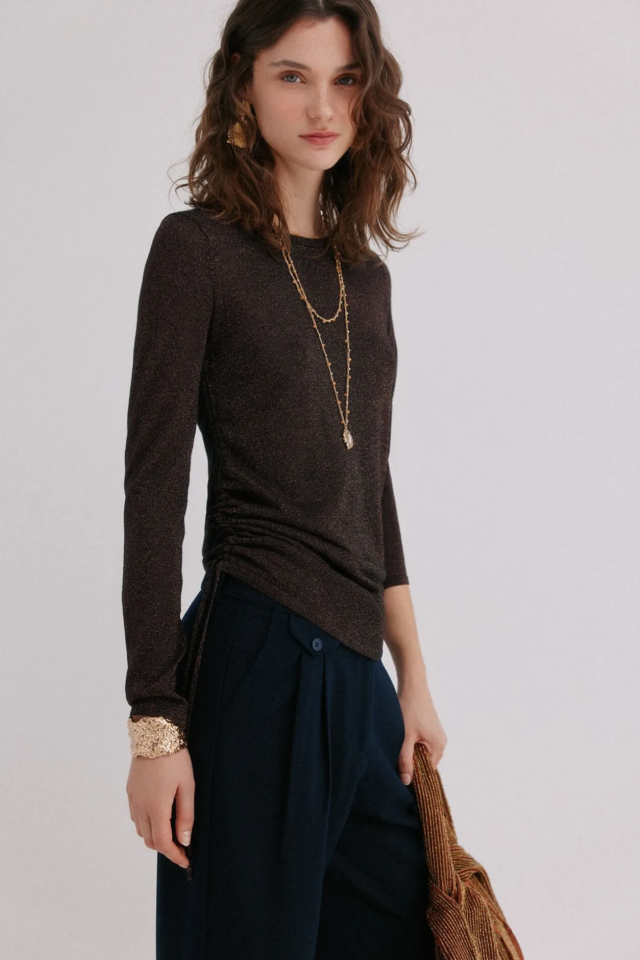 Imani. Camisola com franzidos
