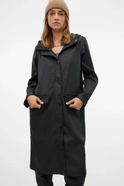 Impermeável midi com capuz