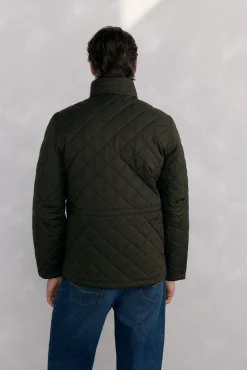 Jaqueta acolchoada com padrão de diamante