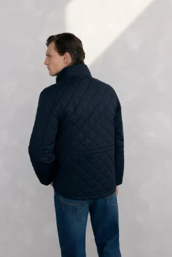 Jaqueta acolchoada com padrão de diamante