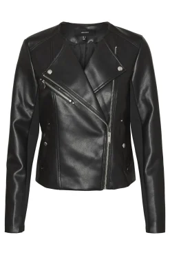 Jaqueta biker feminina em polipele