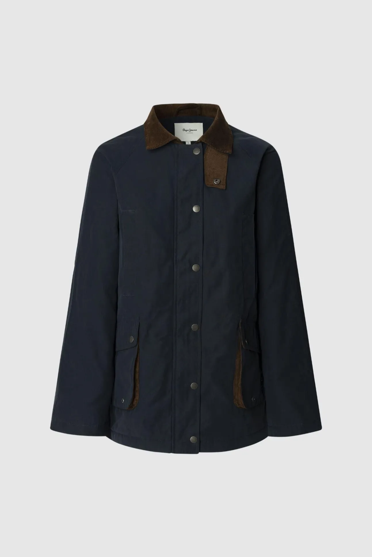 Jaqueta com gola de camisa impermeável