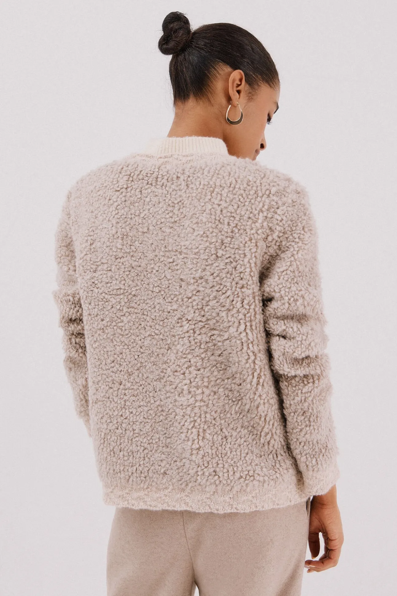 Jaqueta de malha bouclé